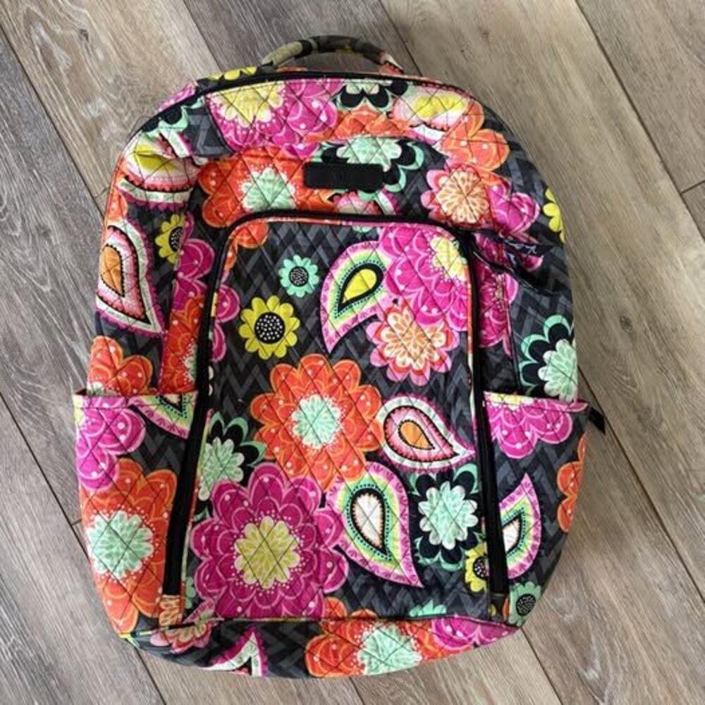 Vera Bradley “Ziggy Zinnia” Floral Paisley Quilted Backpack